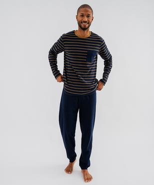 Pyjama en jersey de coton avec haut rayé homme vue3 - GEMO 4G HOMME - GEMO
