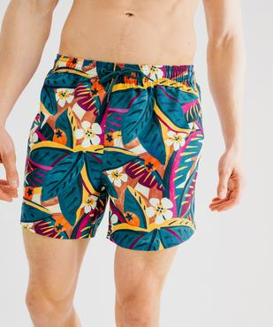 Short de bain à motifs exotiques avec taille élastique homme vue3 - GEMO 4G HOMME - GEMO
