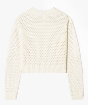 Pull en maille ajourée coupe courte fille vue5 - GEMO (JUNIOR) - GEMO