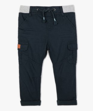 Pantalon coupe cargo doublé avec taille élastique bébé garçon  vue1 - GEMO(BEBE DEBT) - GEMO