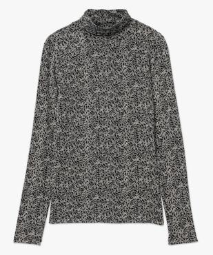 Tee-shirt manches longues et col roulé imprimé femme vue4 - GEMO 4G FEMME - GEMO