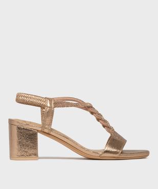 Sandales à talon large et bride bijou en strass femme vue1 - VALENTINA BALDA - GEMO