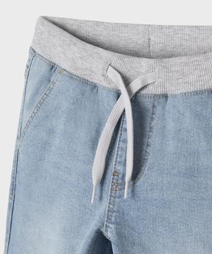 Jean Regular avec taille élastique en bord-côte garçon vue2 - GEMO 4G GARCON - GEMO