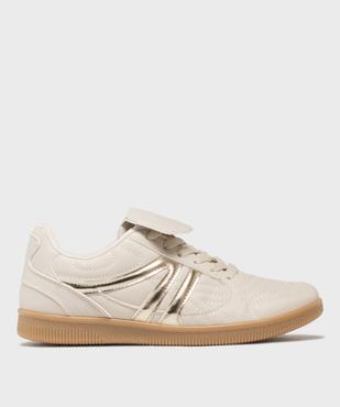 Baskets basses surpiquées à languette rabattue femme vue1 - SANS MARQUE - GEMO