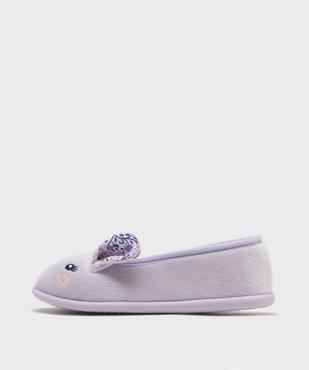 Chaussons ballerines en velours imprimé lapin en relief fille vue3 - GEMO (ENFANT) - GEMO