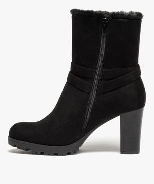 Boots femme à talon dessus suédine et intérieur doux  vue3 - GEMO(URBAIN) - GEMO