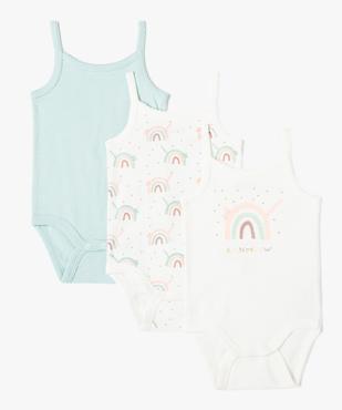 Body bébé à fines bretelles en coton biologique (lot de 3) vue1 - GEMO 4G BEBE - GEMO