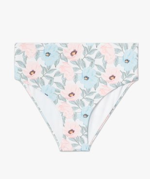 Bas de maillot de bain femme à motifs fleuris taille haute vue4 - GEMO (PLAGE) - GEMO