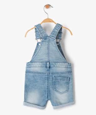 Salopette bébé garçon courte en jean délavé vue4 - GEMO(BEBE DEBT) - GEMO