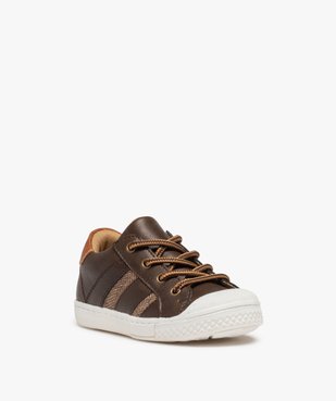 Tennis bébé garçon unies à lacets et zip vue2 - GEMO(BEBE DEBT) - GEMO