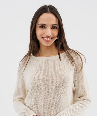 Pull léger en maille ajourée femme vue2 - GEMO(FEMME PAP) - GEMO