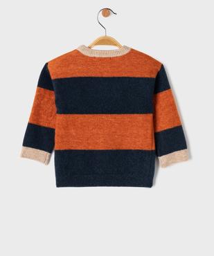 Pull rayé avec de la laine bébé garçon – LuluCastagnette vue3 - LULUCASTAGNETTE - GEMO