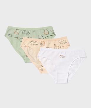Culottes en coton stretch motifs fruits fille (lot de 3) vue1 - GEMO 4G FILLE - GEMO