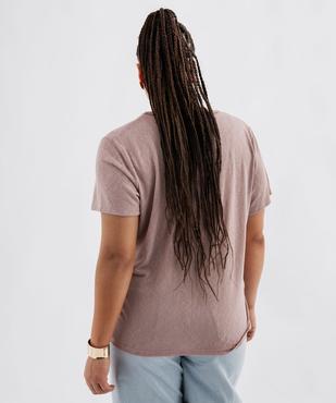 Tee-shirt manches courtes pailleté à col V femme grande taille vue3 - GEMO (G TAILLE) - GEMO