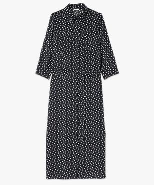 Robe chemise longue et fluide à pois femme vue4 - GEMO(FEMME PAP) - GEMO
