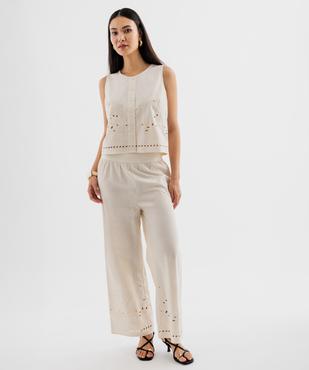 Débardeur en coton ajouré et jersey femme  vue4 - GEMO(FEMME PAP) - GEMO