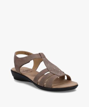 Sandales femme confort en suédine avec détails strass vue2 - GEMO (CONFORT) - GEMO