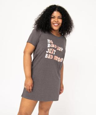 Chemise de nuit à manches courtes avec motifs femme grande taille vue1 - GEMO 4G FEMME - GEMO