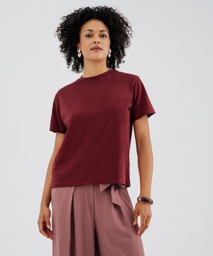 Tee-shirt manches courtes à col rond en jersey de coton femme vue2 - GEMO 4G FEMME - GEMO