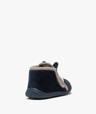 Chaussons bébé garçon bottillons velours avec tête de loup vue4 - GEMO 4G BEBE - GEMO