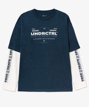 Tee-shirt à manches longues effet 2 en 1 homme vue6 - GEMO (HOMME) - GEMO
