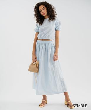 Ensemble blouse et jupe longue à rayures pour femme - GEMO