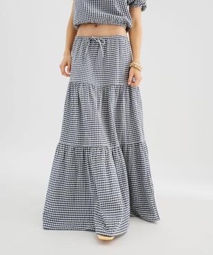 Jupe longue et ample à carreaux vichy femme vue1 - GEMO(FEMME PAP) - GEMO