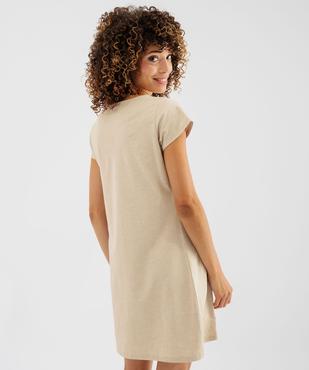 Chemise de nuit forme tee-shirt manches courtes femme vue3 - GEMO 4G FEMME - GEMO