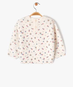 Pull grosse maille fleuri bébé fille vue3 - LULUCASTAGNETTE - GEMO