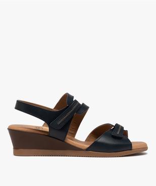Sandales femme à petit talon compensé et brides scratch vue1 - GEMO(URBAIN) - GEMO