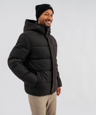 Doudoune matelassée déperlante avec capuche et col en lainage homme vue4 - GEMO 4G HOMME - GEMO