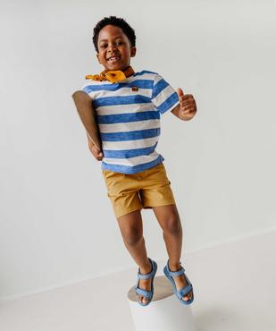 Bermuda en toile légère à taille élastiquée garçon vue4 - GEMO (ENFANT) - GEMO