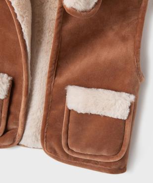 Veste sans manches fourrée en velours ras fille vue2 - GEMO (ENFANT) - GEMO