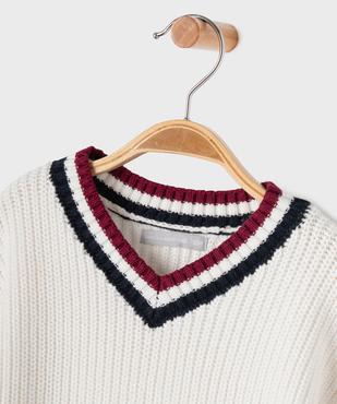 Pull col V en maille de coton bébé garçon  - LuluCastagnette vue2 - LULUCASTAGNETTE - GEMO