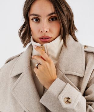 Manteau court croisé femme vue2 - LULUCASTAGNETTE - GEMO