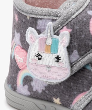 Chaussons fille bottillons à scratch en jersey imprimé - Beppi vue6 - BEPPI - GEMO