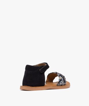 Sandales fille en cuir avec bride scratch et talon fermé vue4 - GEMO 4G FILLE - GEMO