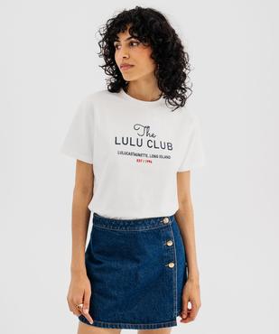 Tee-shirt manches courtes coupe oversize femme - LuluCastagnette vue1 - LULU CASTAGNETTE GEMO FOR GOOD - GEMO