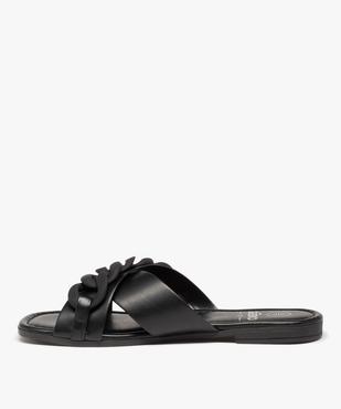 Mules femme à talon plat avec maillons de chaîne mats vue3 - GEMO (CASUAL) - GEMO