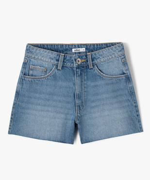 Short en jean délavé avec finitions sans coutures fille vue1 - GEMO 4G FILLE - GEMO
