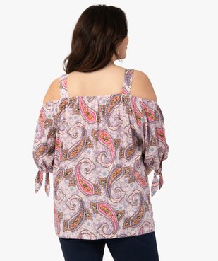 Blouse femme grande taille à manches courtes épaules dénudées vue3 - GEMO 4G FEMME - GEMO