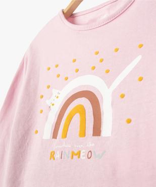 Tee-shirt bébé fille à manches longues imprimé à fentes latérales vue2 - GEMO(URBAIN) - GEMO