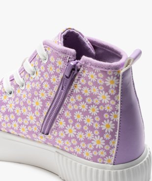 Baskets fille mid-cut à motifs avec zip et à semelle épaisse vue6 - PREMIER PRIX BY GEMO - GEMO