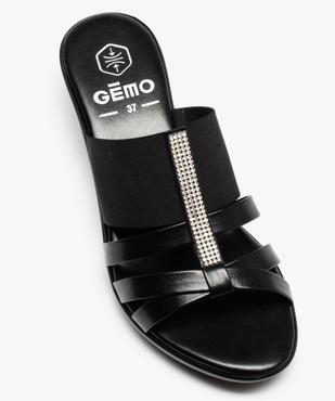 Mules femme à talon compensé et brides élastiques vue5 - GEMO(URBAIN) - GEMO