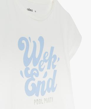 Tee-shirt fille pastel à motif pailleté vue2 - GEMO (ENFANT) - GEMO