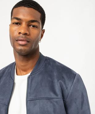 Blouson zippé en suédine homme vue2 - GEMO (HOMME) - GEMO