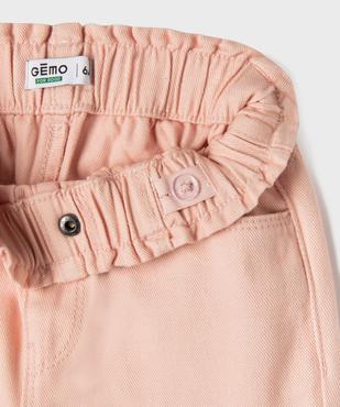 Pantalon straight en toile de coton taille ajustable fille vue3 - GEMO 4G FILLE - GEMO