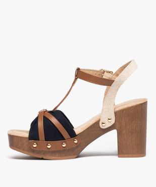 Sandales femme à talon carré style sabot et brides colorées - Tom Tailor vue4 - TOM TAILOR - GEMO
