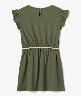 Robe fille en maille avec buste brodé et manches à volants vue3 - GEMO 4G FILLE - GEMO
