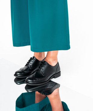 Derbies femme unis à talon plat et bout golf fleuri vue1 - VALENTINA BALDA - GEMO